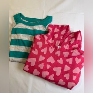 Long Sleeve Justice Teal and Gray Top with and Old Navy Heart Hoodie-Size 6/7